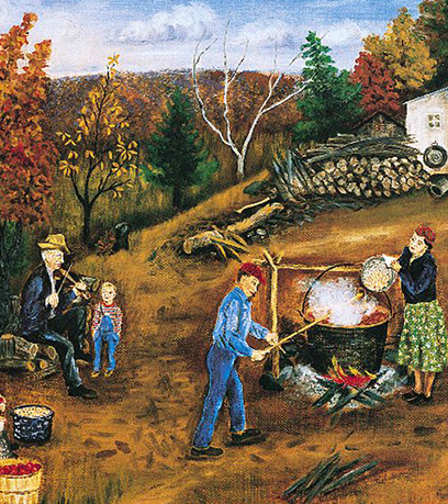 Pintura de Queena Stovall, 'Hacer mantequilla de manzana'.