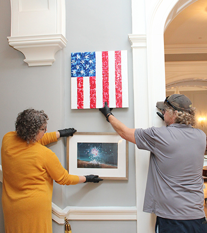 Obras de arte de temática estadounidense instaladas en la Mansión Ejecutiva.